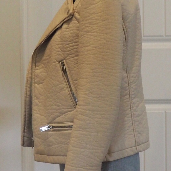 Zara tan faux leather jacket - Picture 2 of 6